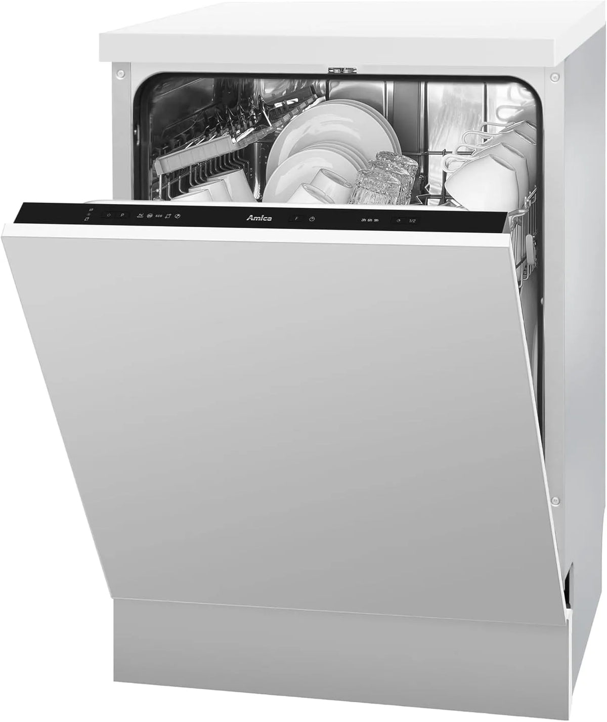 Amica Geschirrspüler EGSPV 597, 201 Einbau, Breite 60 cm, 12 Maßgedecke, 5 Betriebsprogramme, vollintegrierte Spülmaschine, ohne Möbelfront, ckkorb