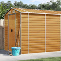Gerätehaus 3188283, Hellbraun 191x810x198 cm Verzinkter Stahl, Gartenhaus, Fahrradgarage, Gartenhütte, Geräte Schuppen, Gartengerätehaus