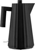 Wasserkocher MDL06 Alessi Plissé B, Fassungsvermögen 1.7l, Leistung 2400W, Thermoplastisches Harz, Europäischer Stecker, in Schwarz