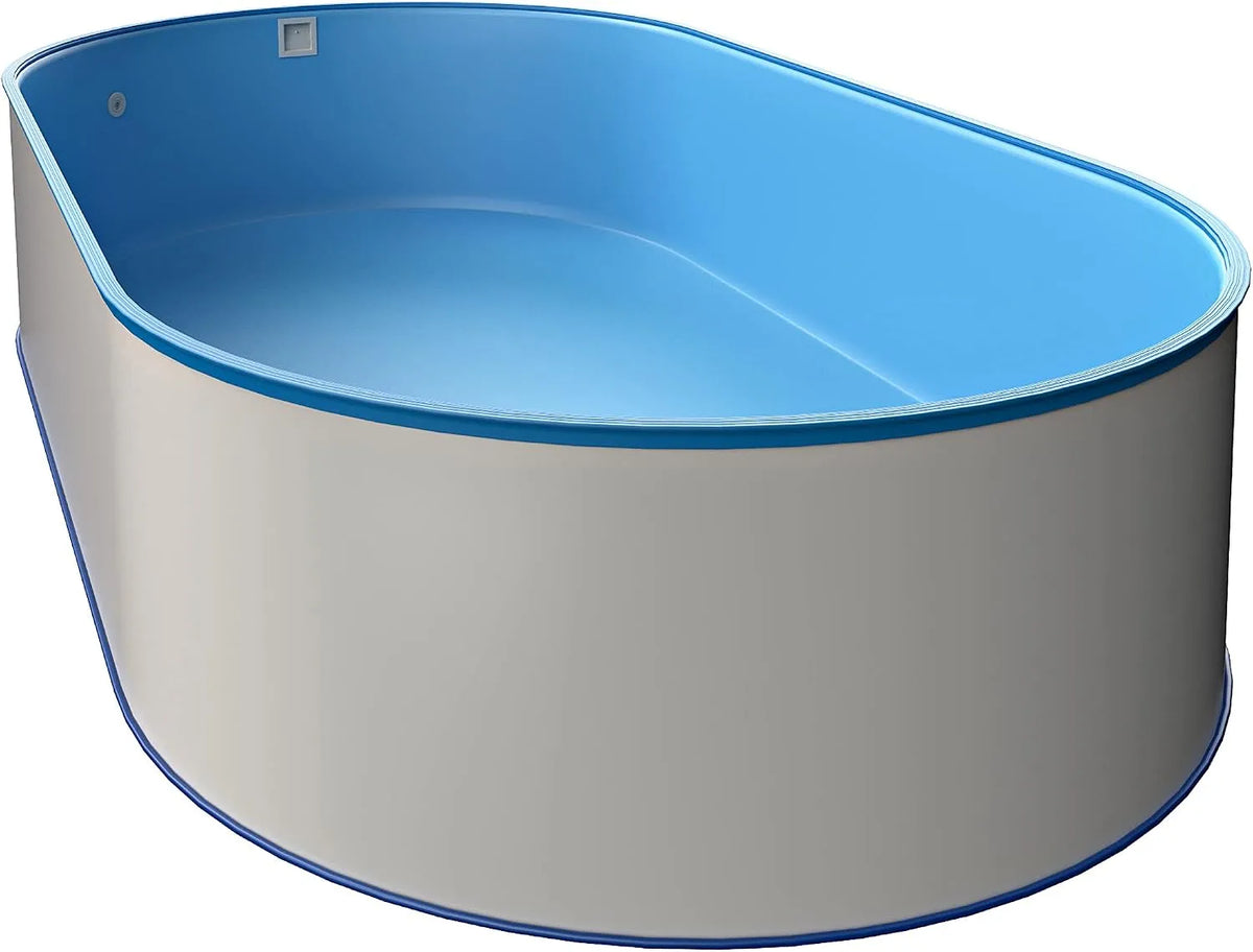Pool, 7,00 m x 3,50 m x 1,20 m, Schwimmbecken-Set in Ovalform, L x B x T, Made in Europe, Oval mit Edelstahlleiter, Sandfilter, Skimmer