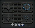 Siemens Kochfeld ER6A6PH40 iQ700, Gaskochfeld, cookConnect, Digitales Display, Hartglas, in Schwarz, Breite 60 cm, stepFlame Technologie
