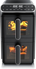 Heißluftfritteuse Arendo, 11 L Kapazität, XXL Dual Zone 2 Kammern, 2 Zonen, 6 Betriebsprogramme, 3D Umluftsystem, Sync und Match-Funktion, BPA-frei