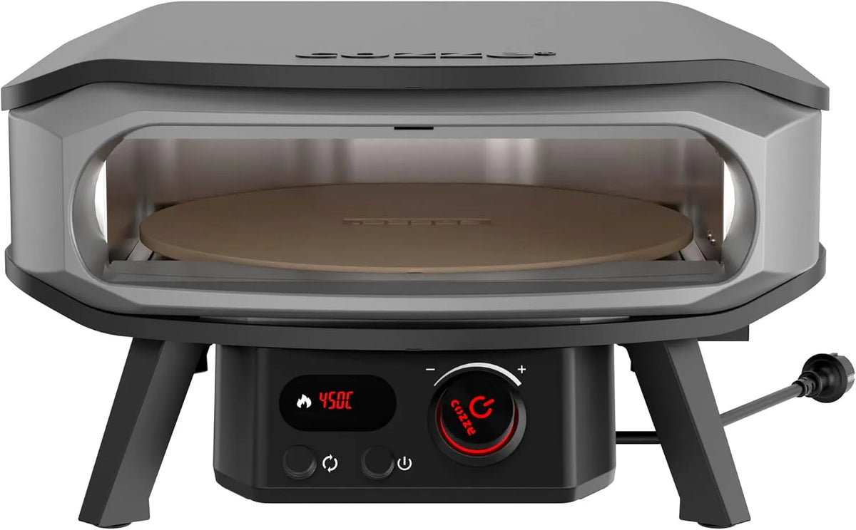 Cozze 17' ROTATE Pizzaofen Elektrisch mit Drehstein inklusive. Regler und 2 m. Stecker, Spannung 230V, für knusprige Pizzas
