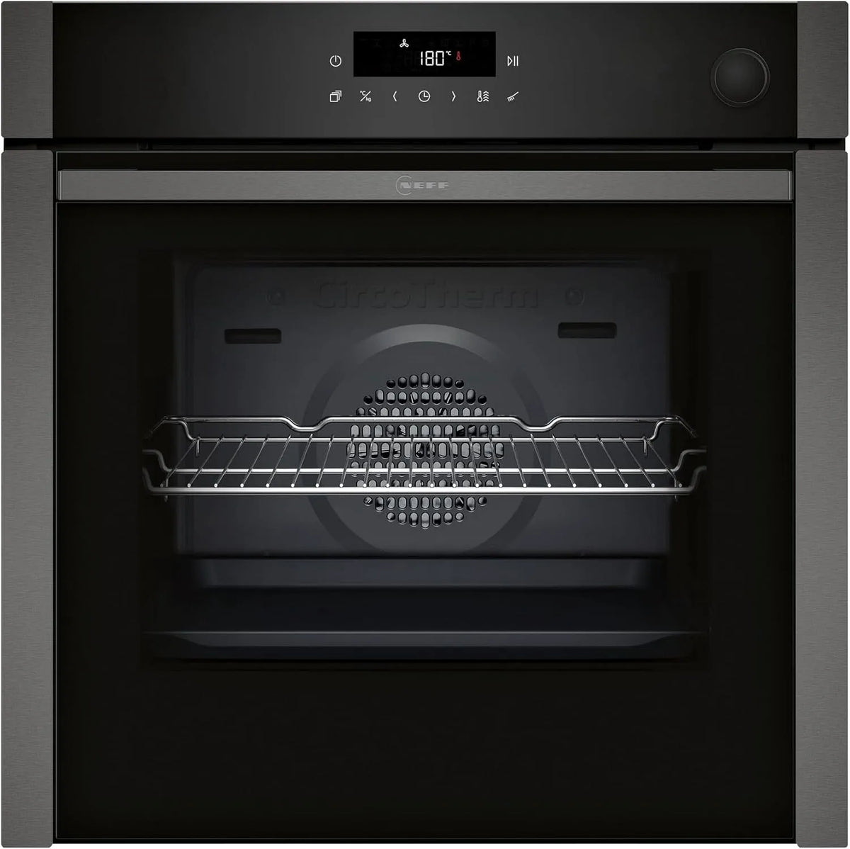 Neff Backofen B6AVJ7AG3, Made in Germany, N 50, Einbau mit Dampfunterstützung, Maße 60 x 60 cm, Air Fry samt Blech, Versenkbare Tür, Backautomatik