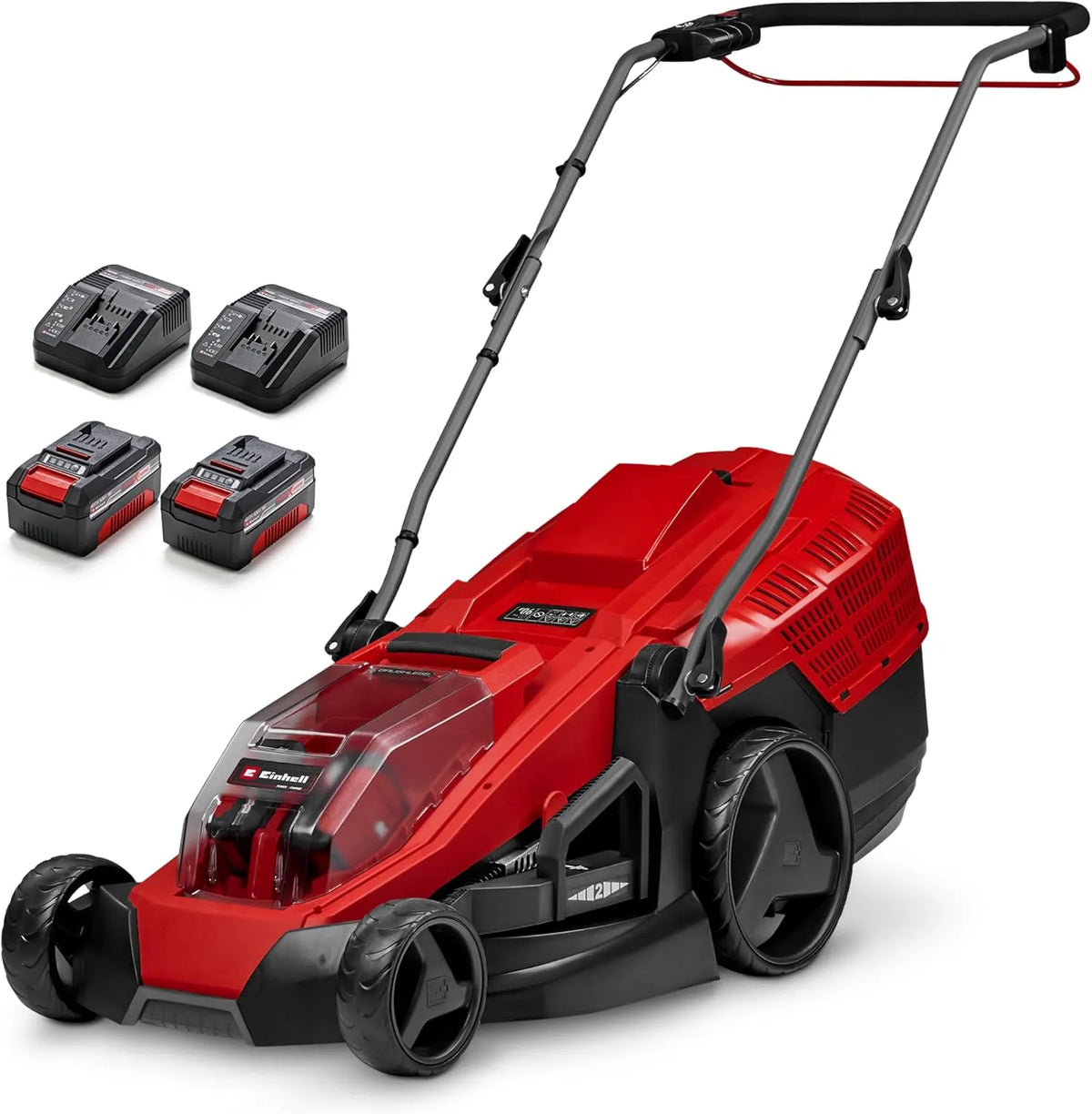Einhell Rasenmäher, Akku GE-cm 36/43 Li M Kit Power X-Change, Spannung 36 V, bis 600 m², inklusive. 2X 4,0 Ah PXC-Akku und 2X Ladegerät, Brushless