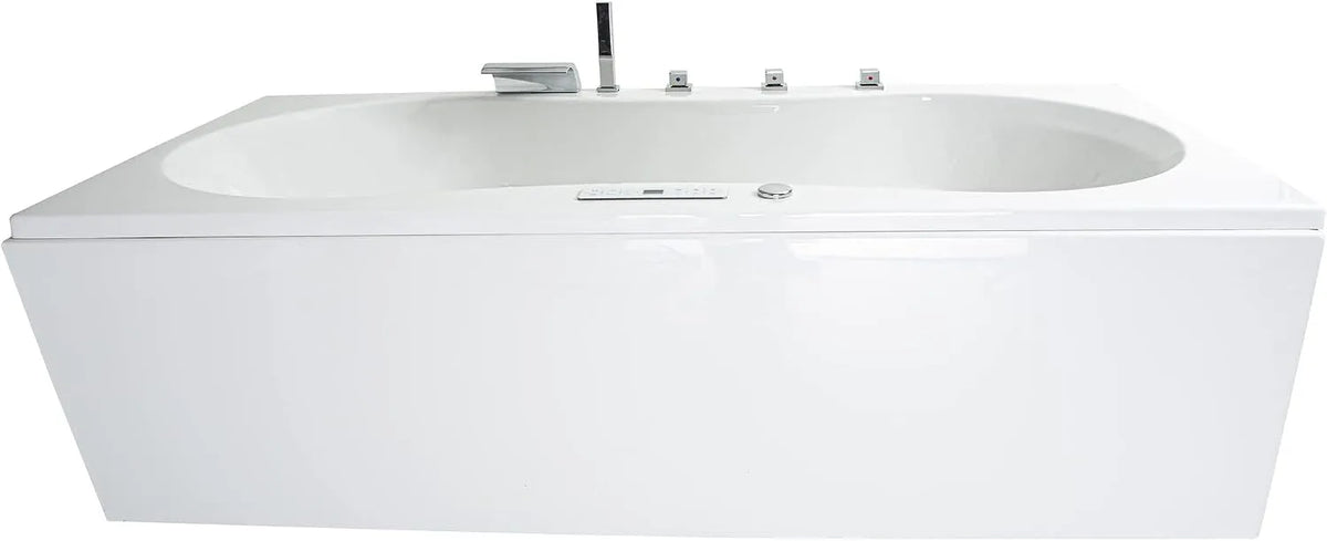Whirlpool Classic Indoor Badewanne Palma mit 20 Massagedüsen, LED-Ambiente, Wasserfall, Bluetooth und Radio, Touchpanel