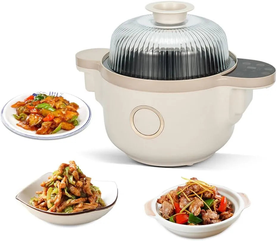 Automatische Kochmaschine, Fassungsvermögen 3,5 l Multifunktions-Antihaft-Bratentopf, Dampfgarer, Hotpot