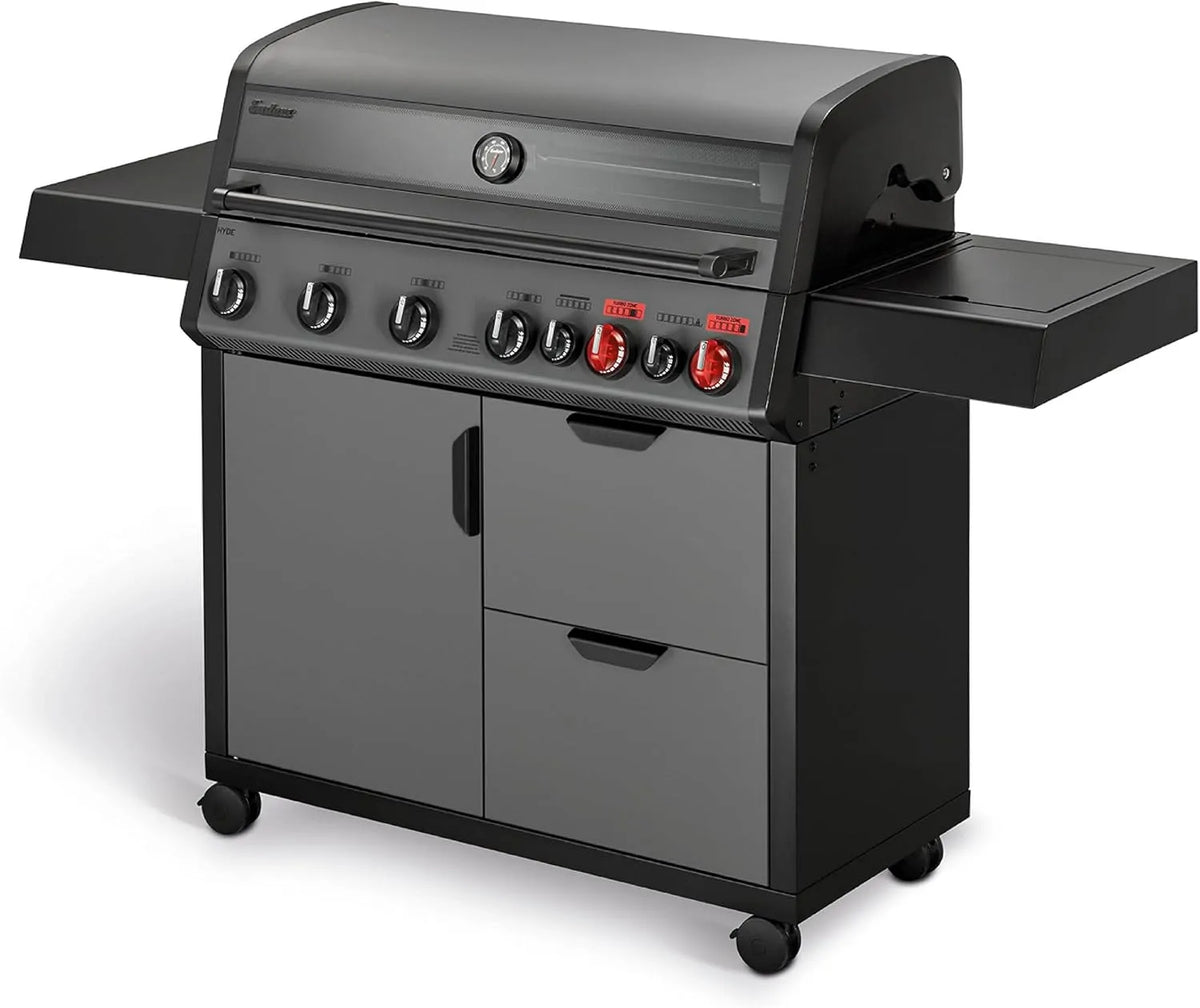 Gasgrill 8044 Enders, Hyde 6 SIKR Turbo, 6-Brenner aus Edelstahl für kraftvolles direktes und indirektes Grillen, 800 °C TURBO ZONE, SWITCH GRID