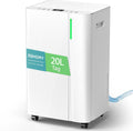 Luftentfeuchter 150m³/50m, EUHOMY 20L Elektrisch, Raumentfeuchter Elektrisch für Keller 150m³, 50m², Filter, Ablaufschlauch, Timer