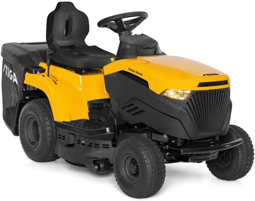 Stiga Estate 384 M Aufsitzmäher 414cc mit Mulchkit, Fassungsvermögen 200L Auffangbehälter und Anhängerkupplung, 84cm Mähdeck