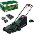Bosch Rasenmäher ROTAK18V2-38, Akku, Schnittbreite: 38 cm, Schnitthöhe: 30-75 mm, Fassungsvermögen 40 l Stoff-Grasfangkorb, Mulchstopfen