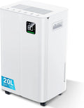 Luftentfeuchter 24-Stunden-Timer, 20L/Tag, Fassungsvermögen 20L, geeignet für den Schlafzimmer Büro Keller, weiß, Elektrisch 20L, 3 Entfeuchtungsmodi