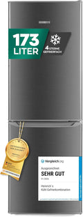 Modell Heinrich´s Kühlgefrierkombination Gesamtvolumen 7Temperaturstufen, Fassungsvermögen 121L Kühlvolumen, Fassungsvermögen 52L Gefriervolumen, inox