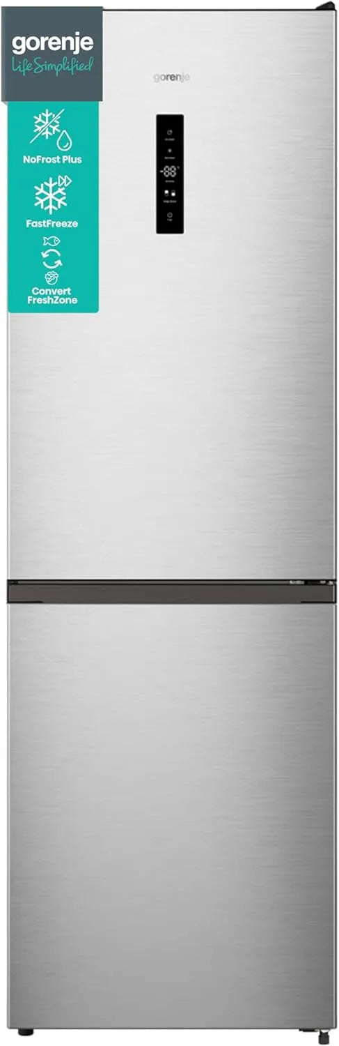 Gorenje Modell, Breite 186 cm 619EAXL4, Fassungsvermögen 300 l, LED Display, Gemüsefach mit Feuchteregler, edelstahl, N Kühl-Gefrier-Kombination