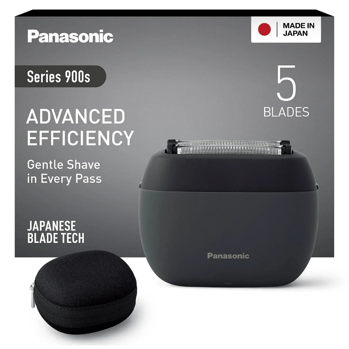 Panasonic Modell ES-PV3B-K803 900s, Nass- und Trockenrasierer mit 5 Klingen für Männer, USB-C, Anthrazit, Series Kompakt-Rasierer, Case