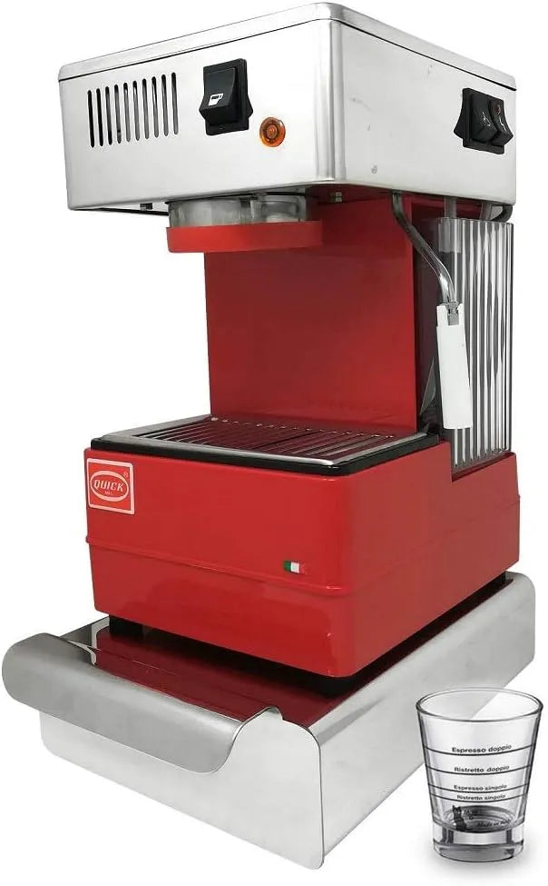 Espressomaschine 0820 LA GONDOLA, professionelle Grundplatte, Set, Quick Mill in Rot