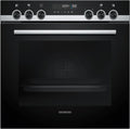 Siemens Induktionskochfeld HE578GBS4 iQ500, 30 Autopmatikprogramme, Einbau-Herd, kompatibel, humidClean, Edelstahl, Maße 60 x 60 cm, 3D Heißluft