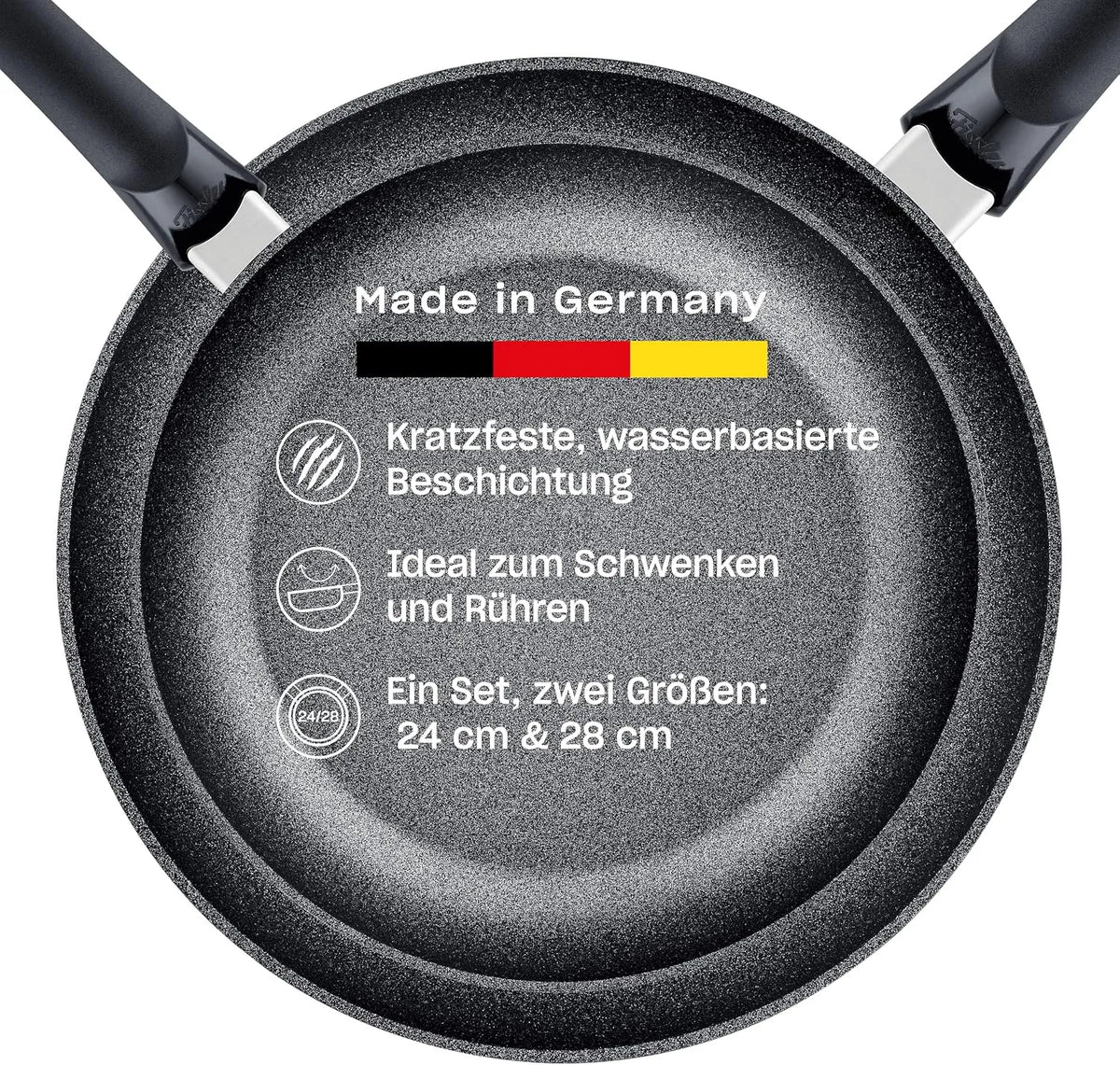 Classic Fissler Adamant, Pfannen-Set, wasserbasierte Antihaft-Pfannen aus recyceltem Aluminium, Qualität Made in Germany, Ø 24 + 28 cm, 2-teilig