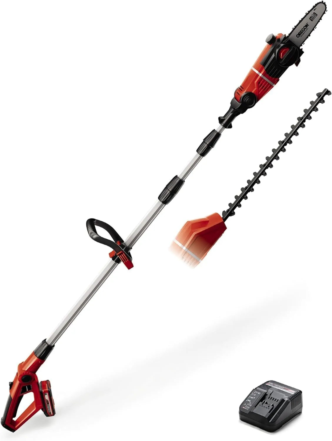 Einhell Heckenschere GE-HC 18, Spannung 18V, 3Ah, 2-in-1 und Motorsäge, Akku Multifunktionswerkzeug Li T Kit, Oregon Schwert