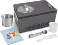 Eismaschine SPRINGLANE, & Joghurtbereiter Elisa 2,0 L mit selbstkühlendem Kompressor 220 W, aus Edelstahl mit Kühl- und Heizfunktion, Elisa Anthrazit