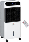 Homcom Ventilator, mit 3 Modi 3 Geschwindigkeitsstufen Rollen 12 Std-Timer LED-Anzeige, Luftkühler