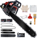 Motorsäge 2-Takt-Motorsäge 5PS, mit 20 Zoll&16 Zoll Schwert,2 Ketten, Motorkettensäge, Vibrationsdämpfung, Sicherheitsschalter, Gartenarbeit
