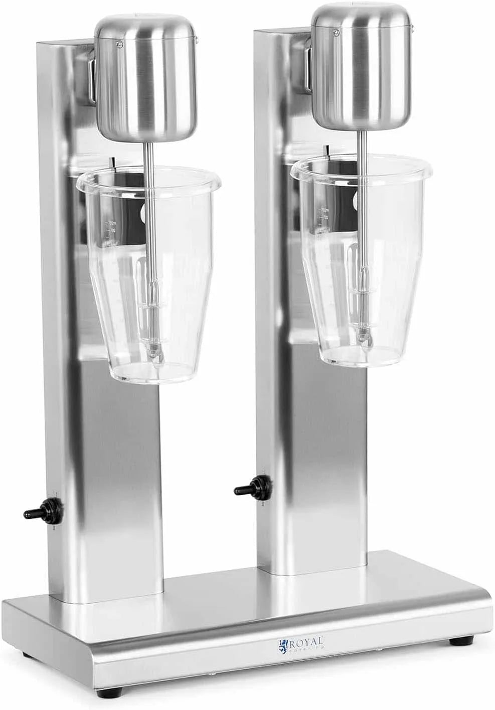 Standmixer RCPMS-160T, min Edelstahl Hochleistungsmixer, Royal Catering Milchshaker doppelt 2 x 1 l 15.000 U