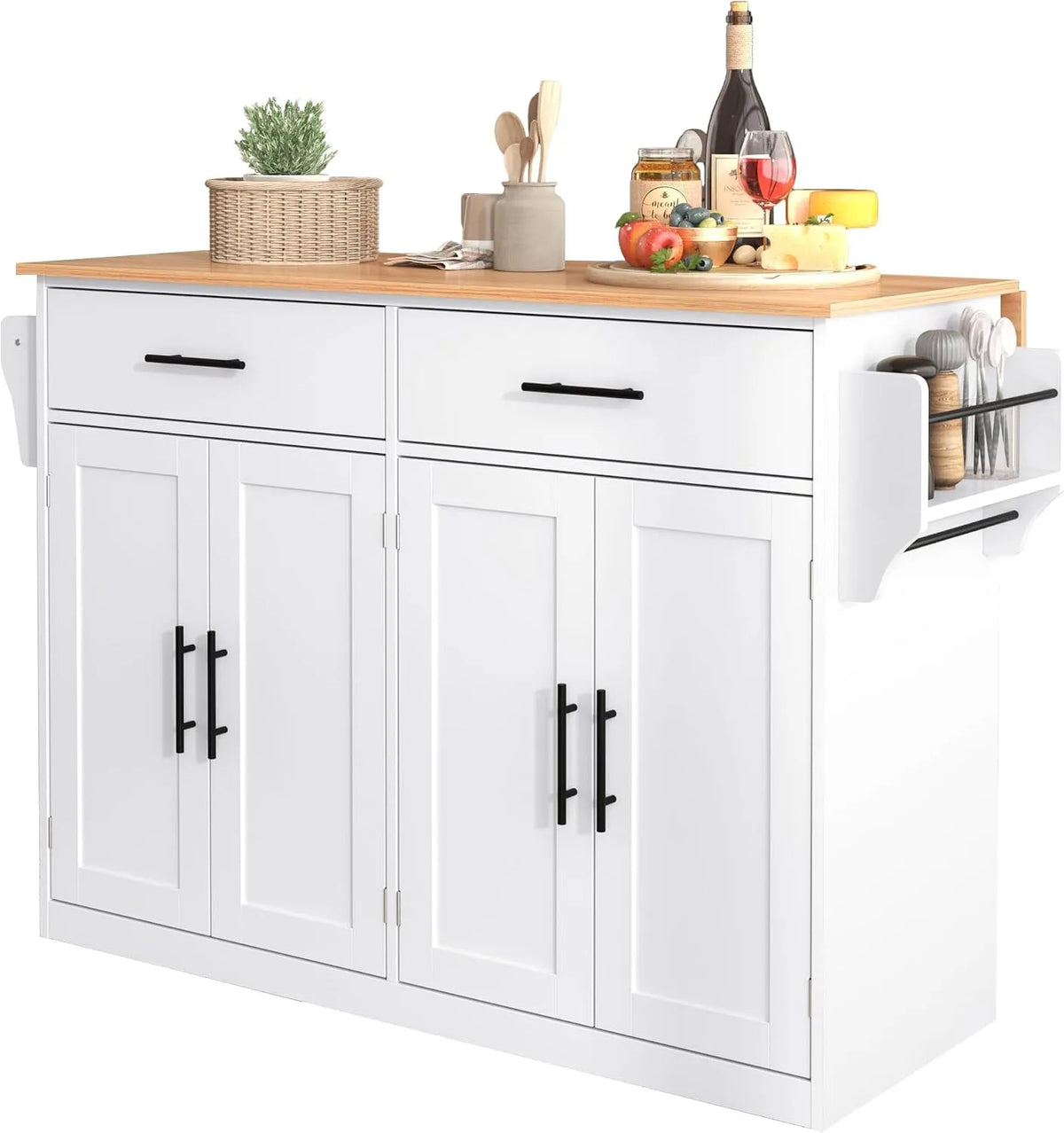 Modell Küchenschrank mit arbeitsplatte mit Klappbarer Tischplatte x91 DRIXNO Kücheninsel, Kitchen Island in freistehender Ausführung, 120x46, 70, cm