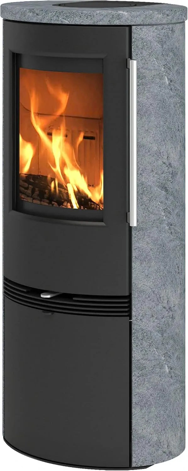 Kaminofen TT21RHS Moderner Speckstein, TermaTech mit 5 kW in Schwarz Holzofen