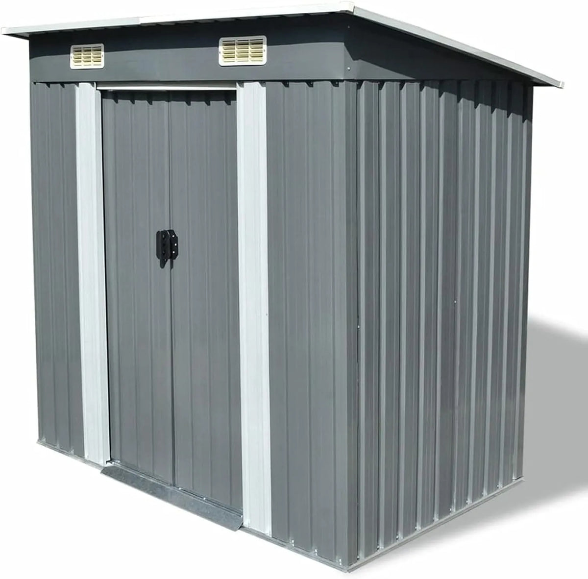 Gerätehaus Gecheer Gartenschuppen, Metallgerätehaus Geräteschuppen, mit Dach: 190 x 124 x 181 cm, B x T x H