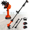 Moongiantgo 2-in-1 Akku-Motorhacke & Kultivator, Stangenmontage mit 4 gehärteten Stahlmessern, 10cm Tiefe, Handheld, Breite, 2×1500mAh