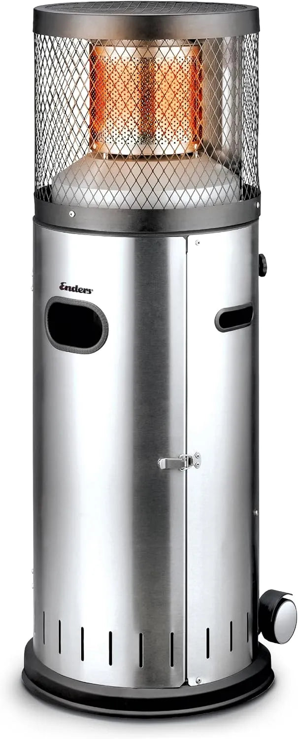 Gas POLO 2.0, Gas-Heizstrahler 5461 Enders Terrassenheizer, Terrassenstrahler mit stufenloser Regulierung, ENDUR Reflektionssystem, Transporträder