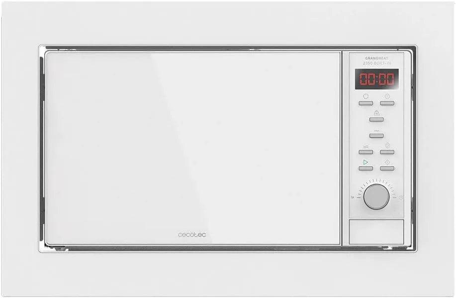 Cecotec Mikrowelle 2350, Leistung 900W, Fassungsvermögen 23L, 9 Betriebsprogramme, Einbau Digital GrandHeat Built-In White, Integrierbar, Grill, Timer