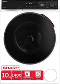 Sharp Waschmaschine ES-WNFB014CWDA-DE 1400, 20%, Min, WiFi, AquaStop, weiß, Gewicht 10 kg, Energieeffizienzklasse A, Dampffunktion