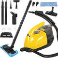 Dampfreiniger 900-ml-Tank, Leistung 1800W Tragbarer Boden mit, 15 Zubehörteile, Handdampfreinige für die Reinigung von Öfen, Teppichen, Sofas