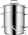 WMF Entsafter, Dampfentsafter Induktion 7l, Fruchtentsafter mit Glasdeckel 25 cm, Cromargan Edelstahl poliert