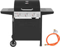 Gasgrill Royal Gourmet, Gartengrill mit Flaschenöffner, Grillwagen 3 Brenner 9 kW Camping Gaskocher mit Kochplatte, in Schwarz
