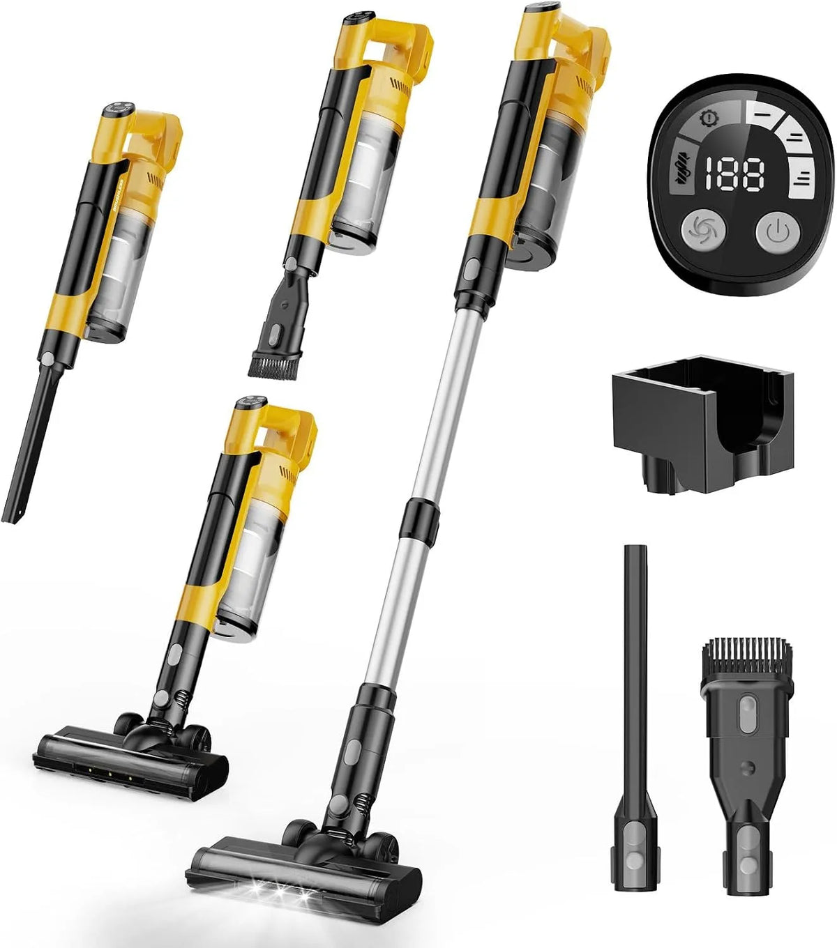 DeWalt Staubsauger, Akku 60000Pa, Leistung 700W, 70Min Kompatibel Für Akku, Modell 60000Pa, Kabellos mit Smart Display, Batterie Nicht enthalten