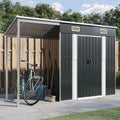 Gartenhaus, mit Schleppdach Anthrazit 277x110,5x181 cm Stahl GartenhüTte Blech Garagenzelt Schuppen Garten