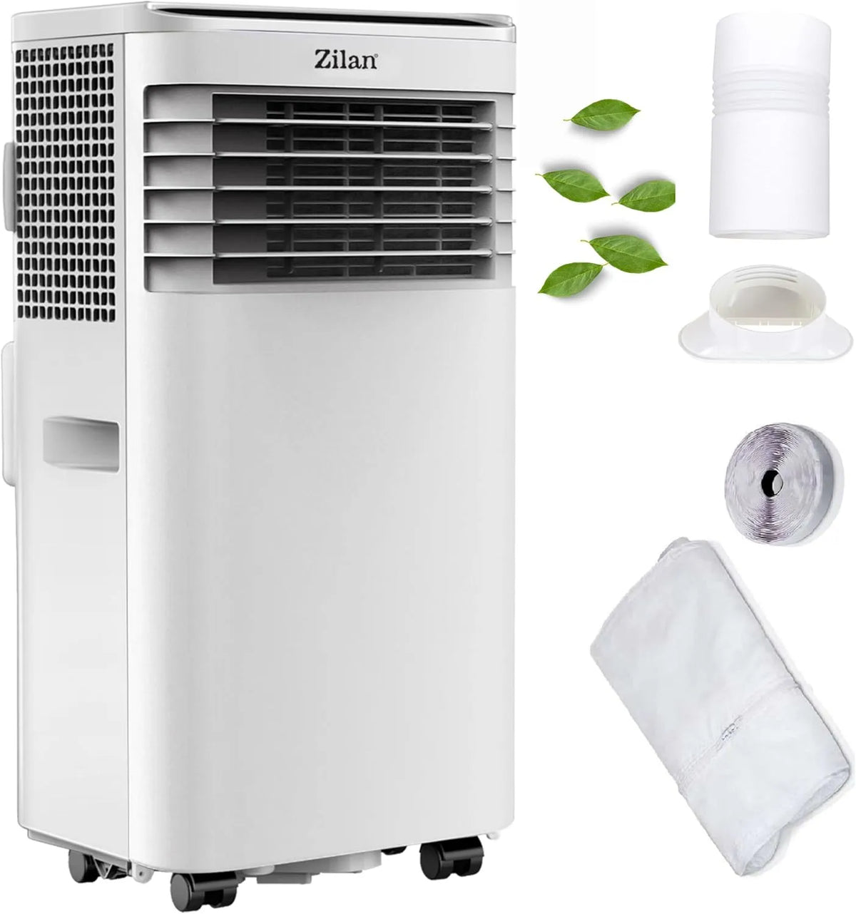 Klimaanlage 24h Zilan Mobile, für Räume bis 50 m², Entfeuchten & Ventilator, Schlafmodus, Fernbedienung, Kühlen, Timer, LED Display