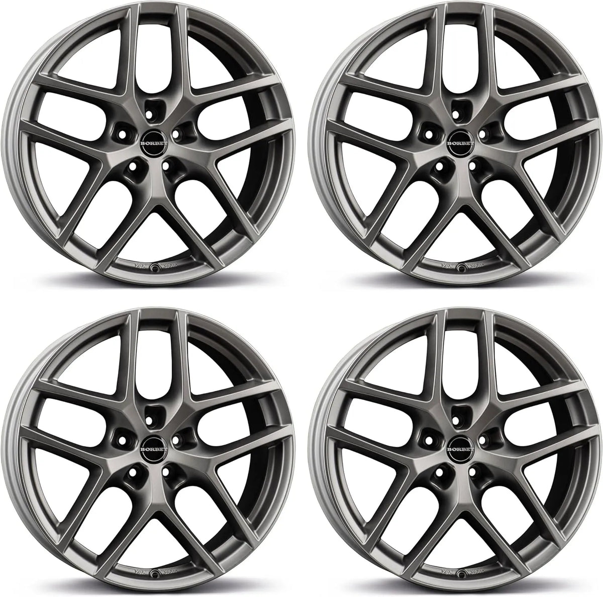 ET44, 4x Borbet Felgen Y 8.0x19 5x112 titan matt kompatibel mit Seat Altea Ateca Leon Toledo