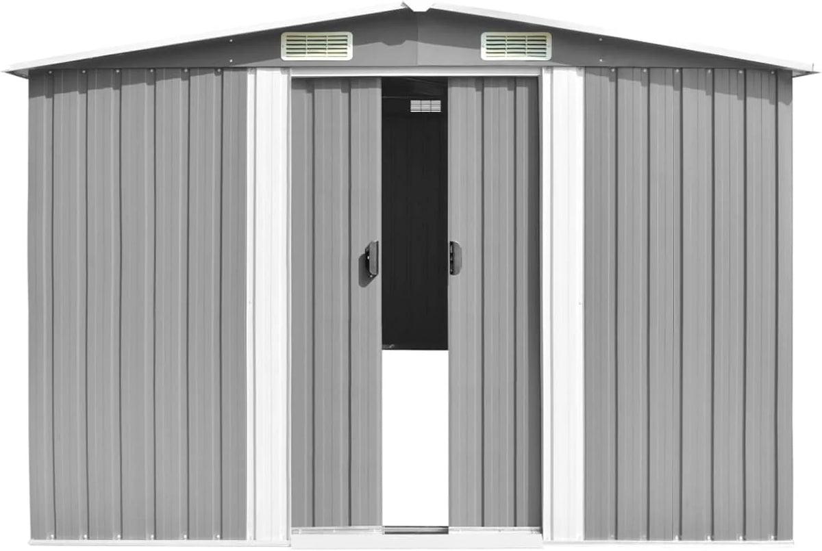 Gerätehaus Model143349, 257x489x181 cm Metall Farbe Grau Gartenhütte