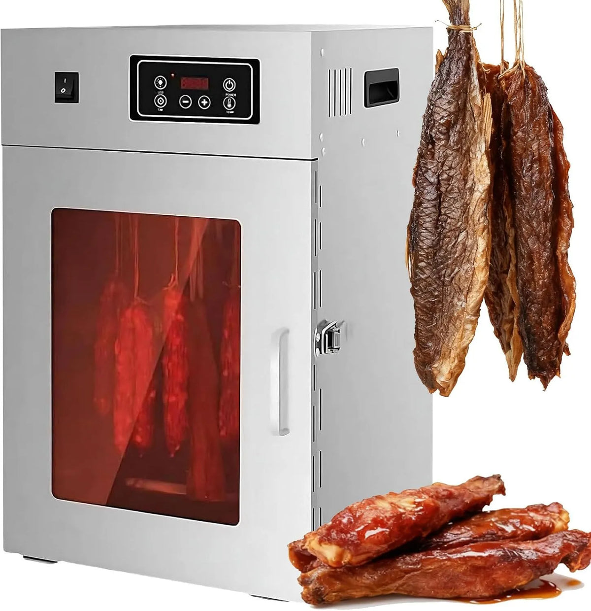 Dry Aged Reifeschrank, Große 14 Aufhängestangen, Temperaturregelung Von 30-90℃, Dörrautomat Aus Edelstahl, Ideal Zum Trocknen Von Biltong, Fleisch
