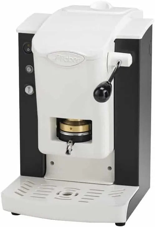 Faber Kaffeemaschine, für ESE-Pads 44 mm, COFFEE MACHINES, Modell Slot Plast, Padpresse aus Messing, in Schwarz Kunststoff Weiß