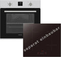 Backofen Einbauherd Set, mit Uhr und Timer, Fassungsvermögen 69L Umluft 60cm Induktiosnkochfeld autark Slider Touch Booster