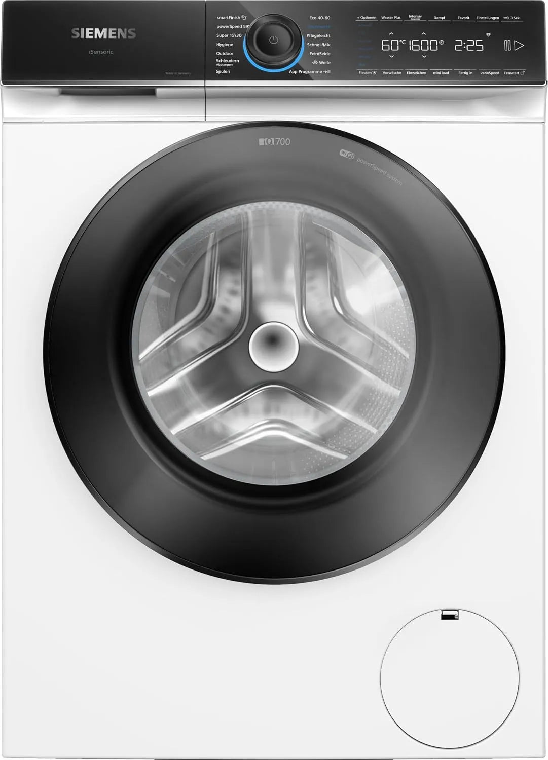 Siemens Waschmaschine WG56B2041 iQ700 1600, UpM, Antiflecken-System, schneller Waschen mit speedPack XL, aquaStop, Smarte 10 kg, Made in Germany