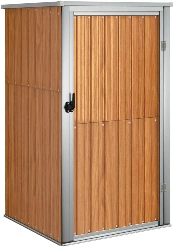 Gartenhaus Braun, Fahrradunterstand 88x89x161 cm Metall Geräteschuppen Gerätehäuser Zur Aufbewahrung von Rasenmähern, Klappleitern, Fahrrädern usw