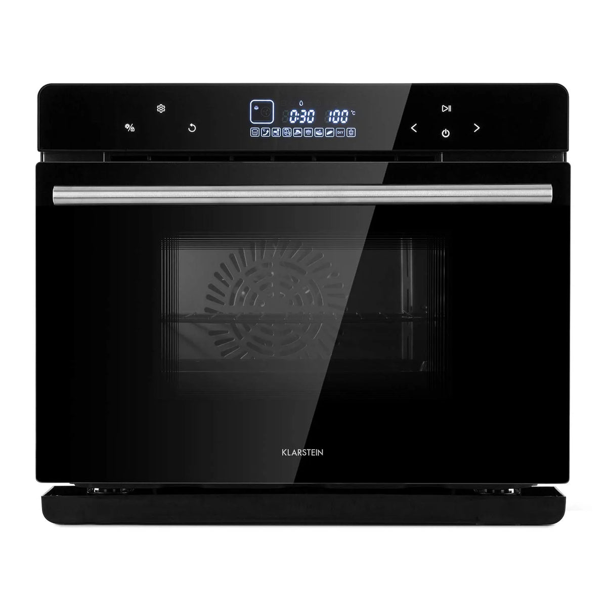 Klarstein Backofen 12h-Timer, 230 °C, Leistung 1900W, MasterFresh Dampfbackofen, TouchControl, in Schwarz, Fassungsvermögen 24 Liter