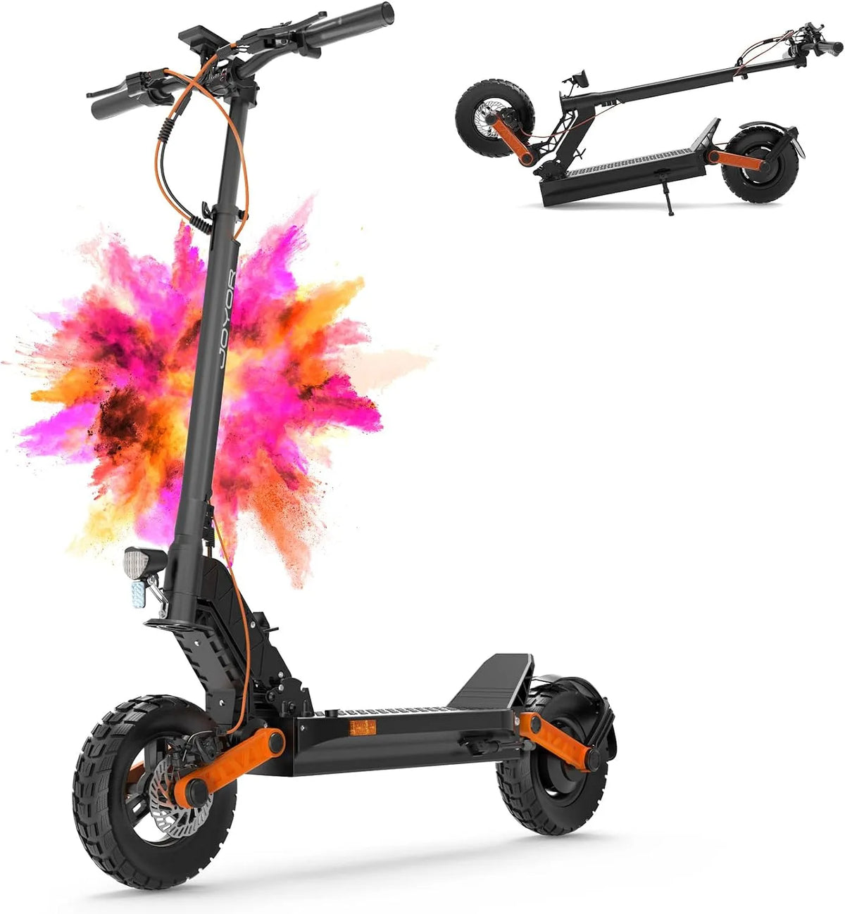 Modell Roller S 10-Zoll-Geländereifen JOYOR E, Gewicht 150 kg Tragkraft Einzel, Scooter Reichweite von 40-100 km, Doppelmotoren, F-Serie