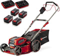 Einhell Rasenmäher, Fassungsvermögen 65 L Fangkorb, Akku GP-cm 36/47 S Li BL Kit Power X-Change, Spannung 36 V, inklusive. 4X 4,0 Ah + 2X Twincharger